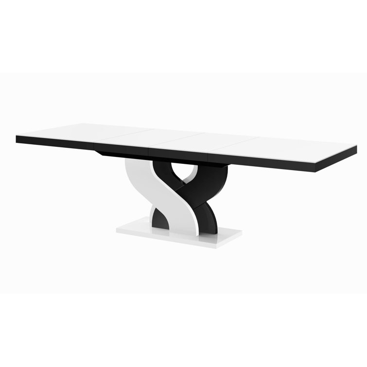Orren Ellis Evens Extendable Pedestal Dining Table & Reviews Wayfair